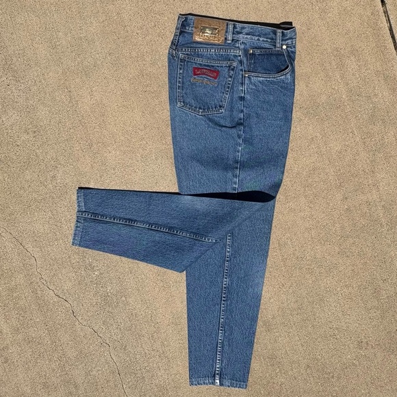 Vintage 90’s Lawman sz 7 Coastal Cowgirl High-Rise Western Mom Jeans Tapped Leg - Picture 5 of 13